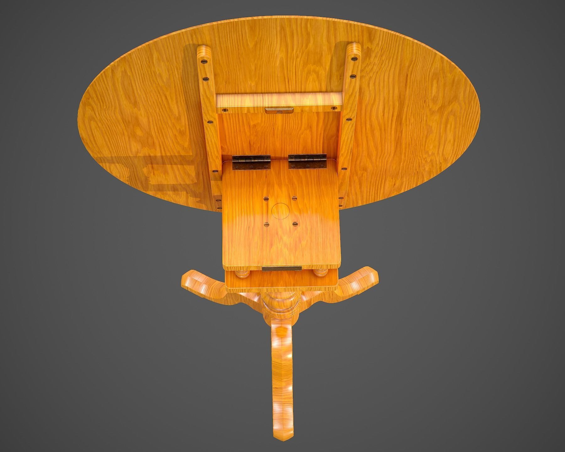 Tilt Top Table - Low Poly Low-poly 3D model_12