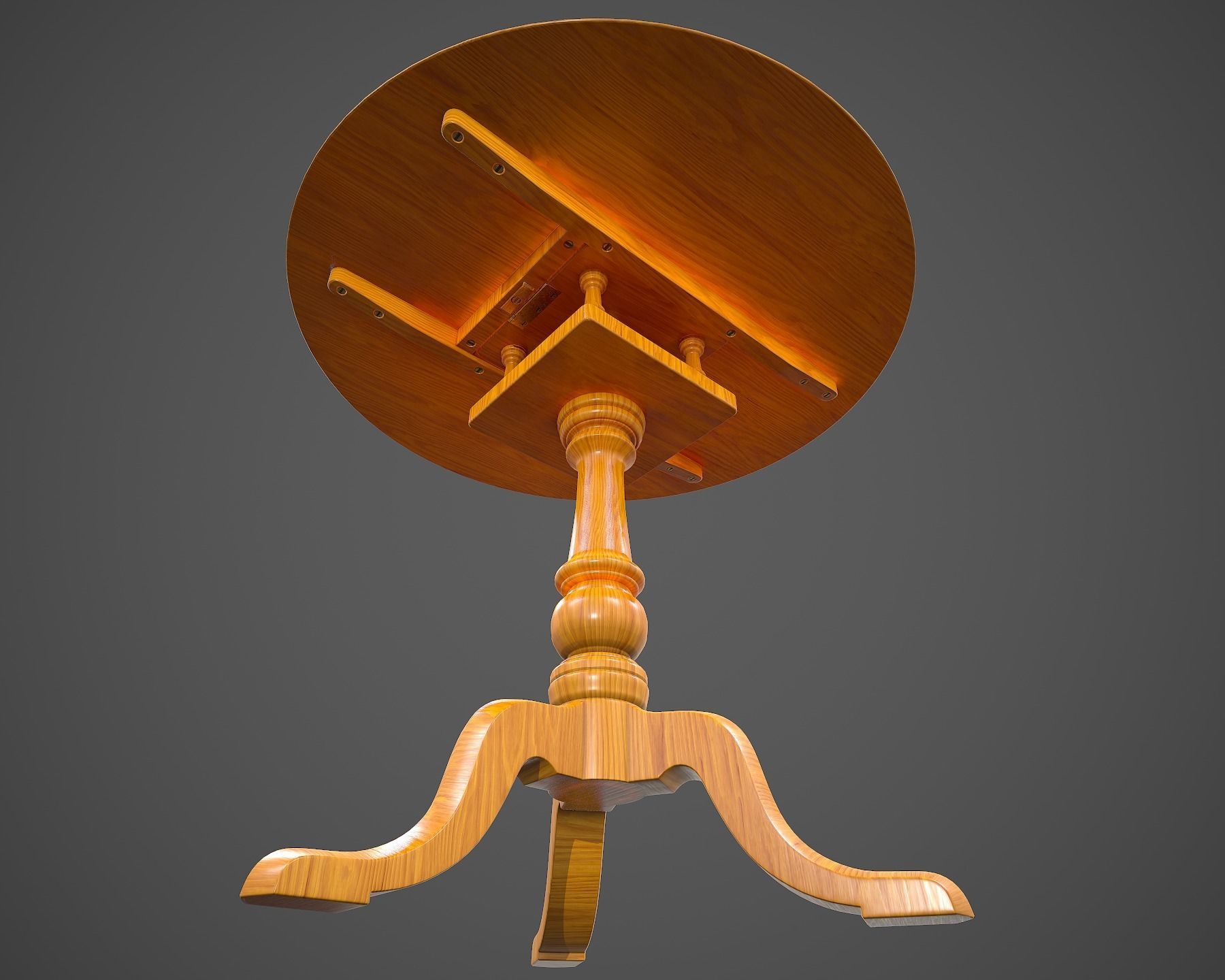 Tilt Top Table - Low Poly Low-poly 3D model_36