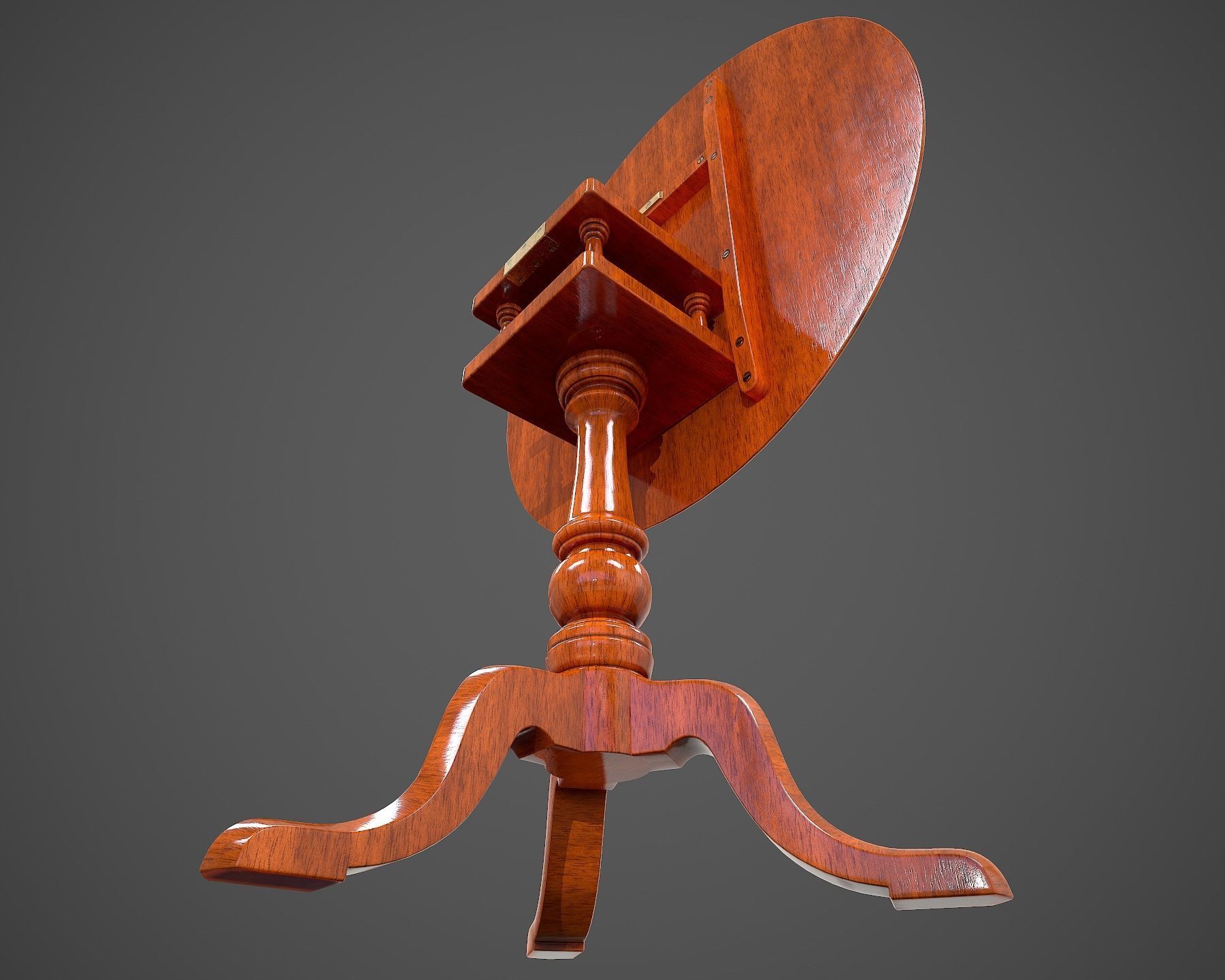 Tilt Top Table - Low Poly Low-poly 3D model_27