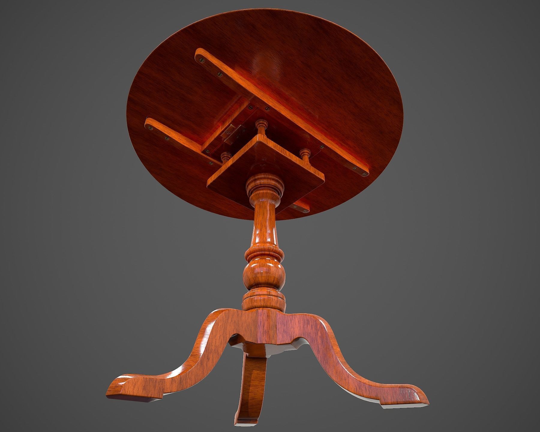 Tilt Top Table - Low Poly Low-poly 3D model_35