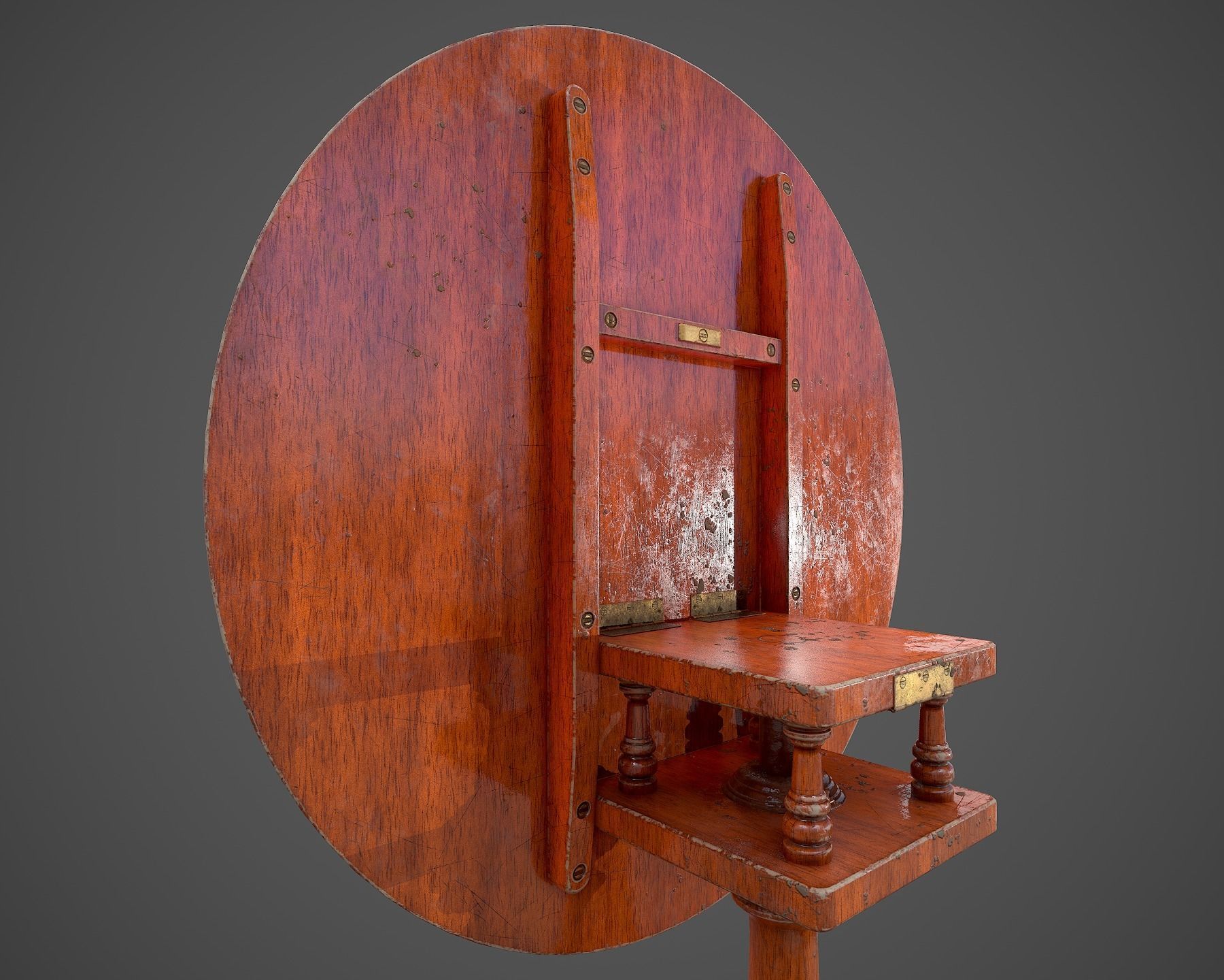 Tilt Top Table - Low Poly Low-poly 3D model_23