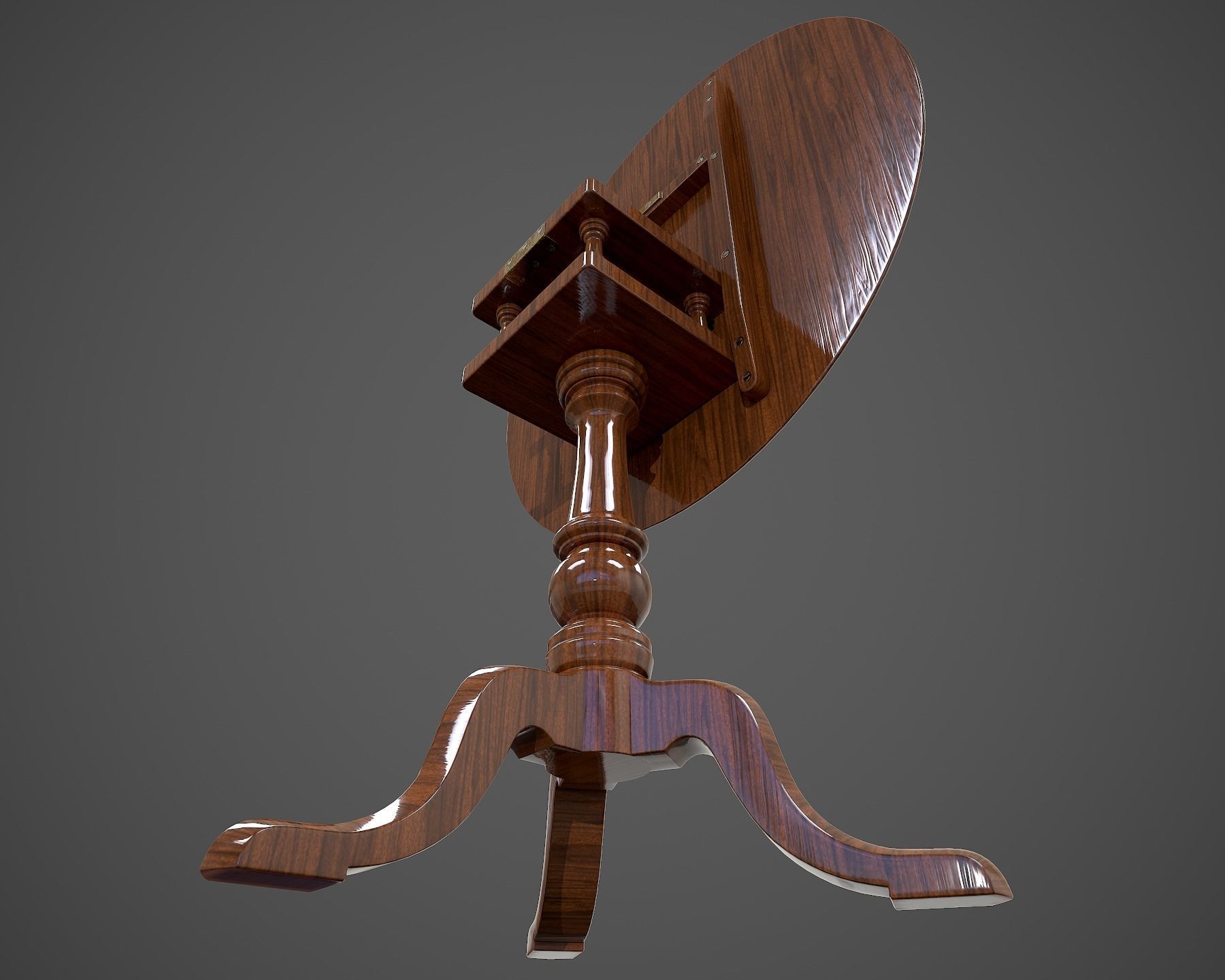 Tilt Top Table - Low Poly Low-poly 3D model_26