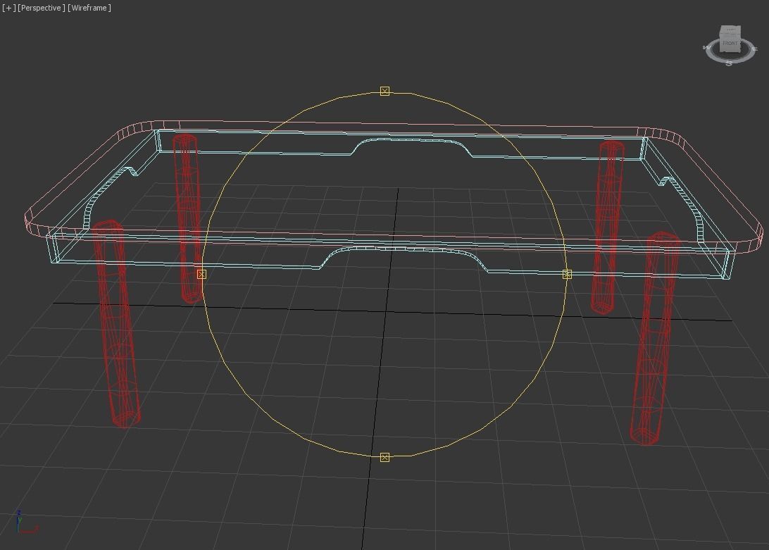 Table coffee with wooden top 3D model_4