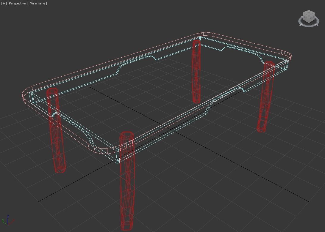 Table coffee with wooden top 3D model_3