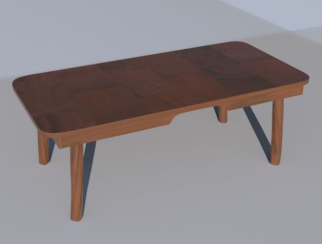 Table coffee with wooden top 3D model