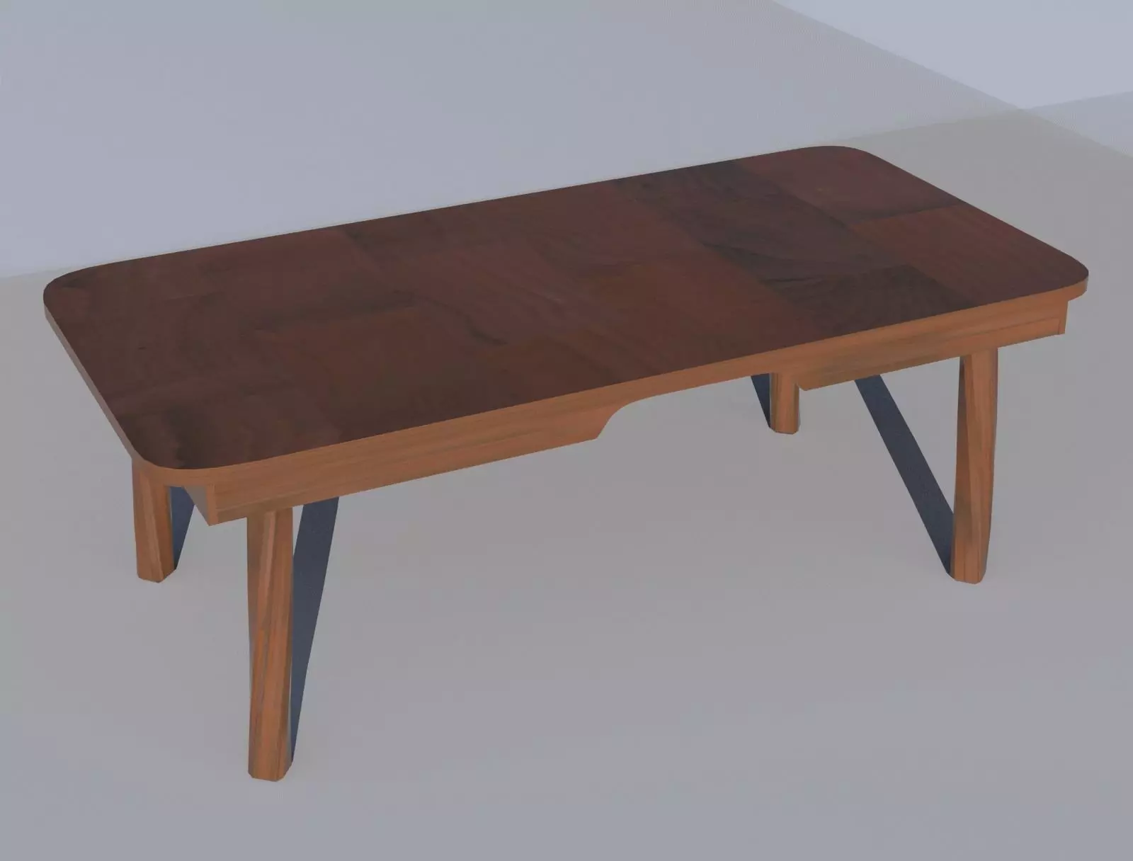 Table coffee with wooden top 3D model_0
