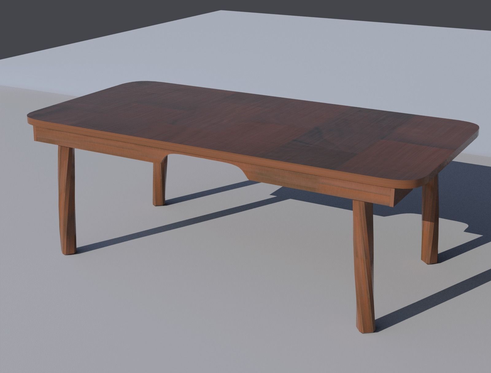 Table coffee with wooden top 3D model_1