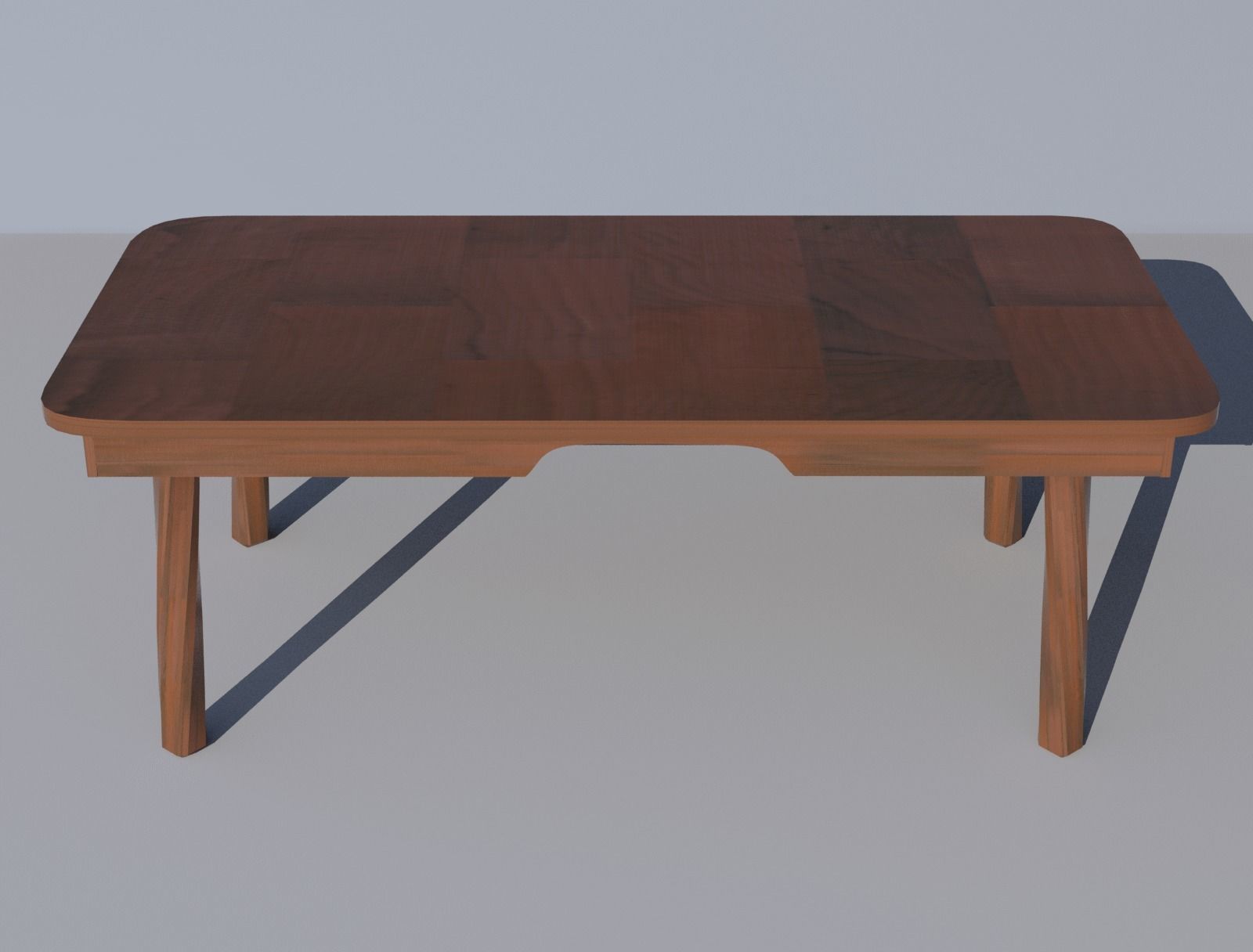 Table coffee with wooden top 3D model_2