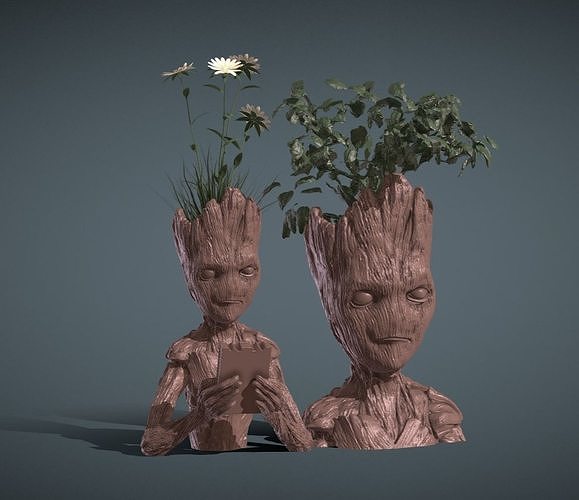 INSPIRITED MODEL IN TEENAGE GROOT VASES 3D print model