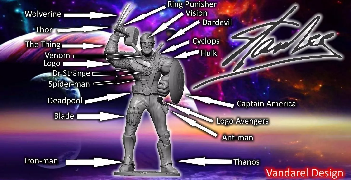 Stan Lee Vandarel Design Free 3D print model