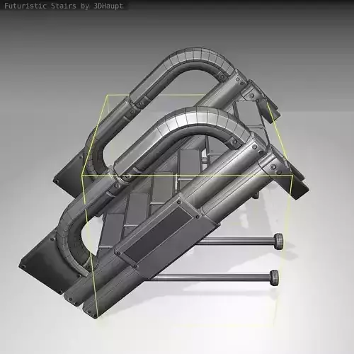 Futuristic Stairs - 1 - Basic Textures 3D model