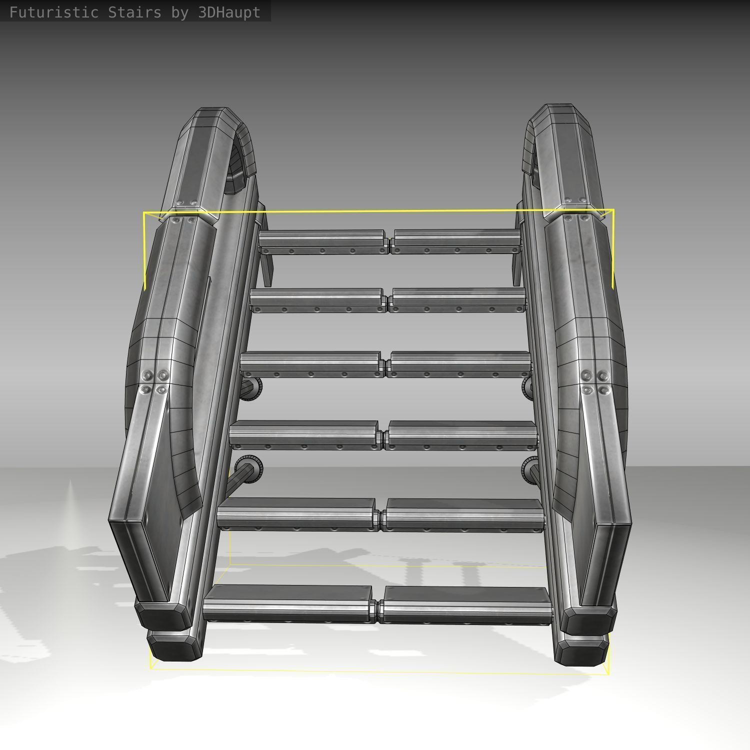 Futuristic Stairs - 1 - Basic Textures 3D model_13