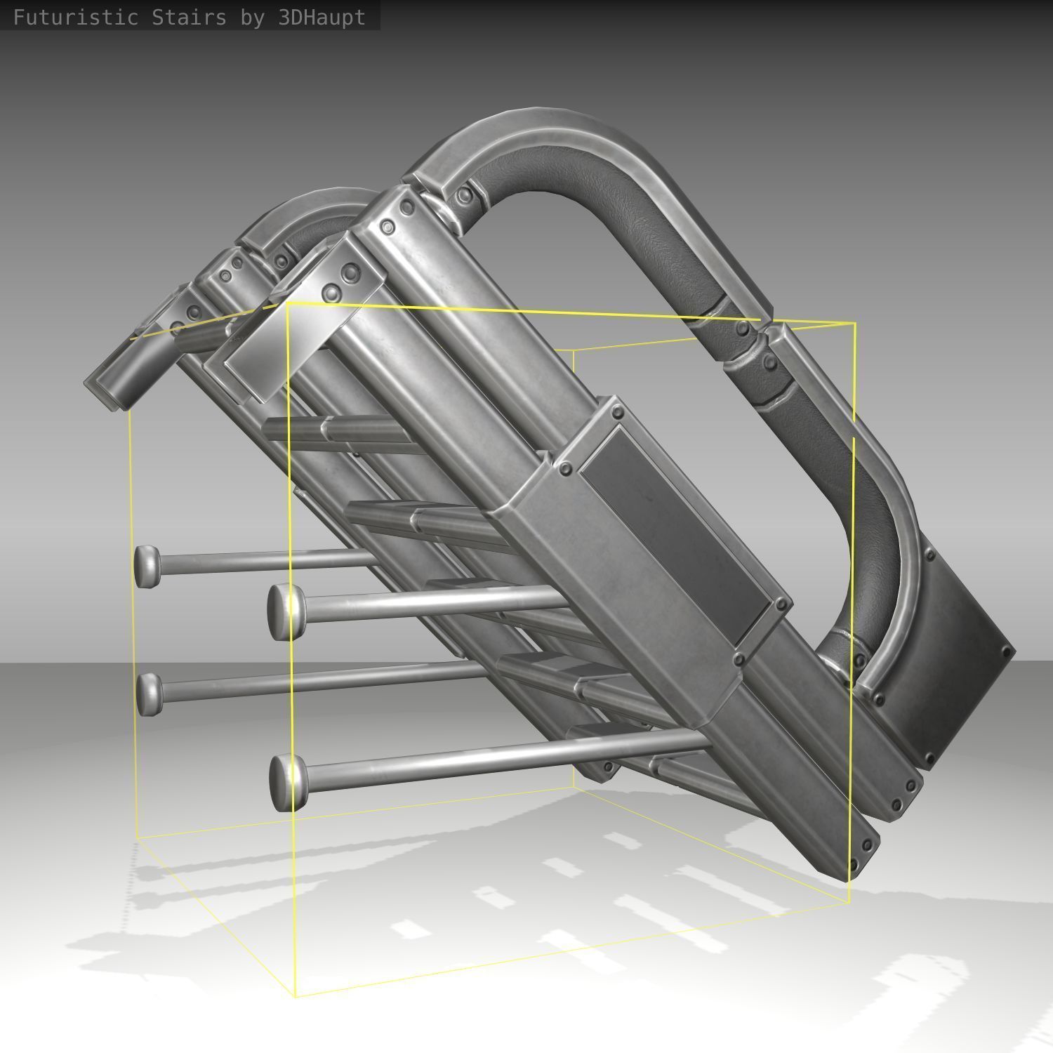 Futuristic Stairs - 1 - Basic Textures 3D model_11