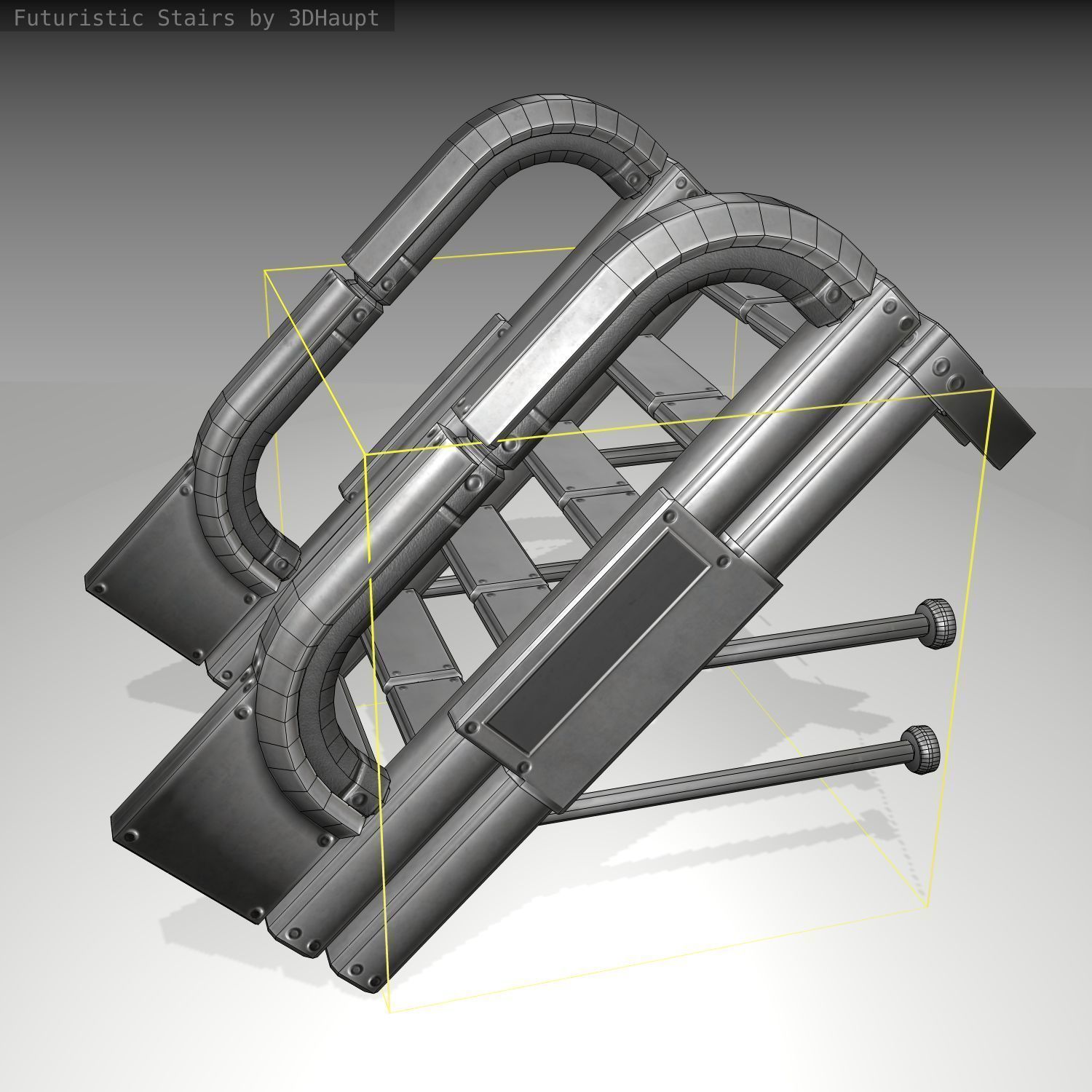 Futuristic Stairs - 1 - Basic Textures 3D model_23