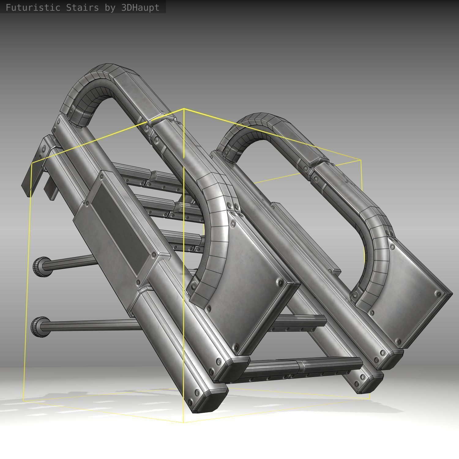 Futuristic Stairs - 1 - Basic Textures 3D model_21