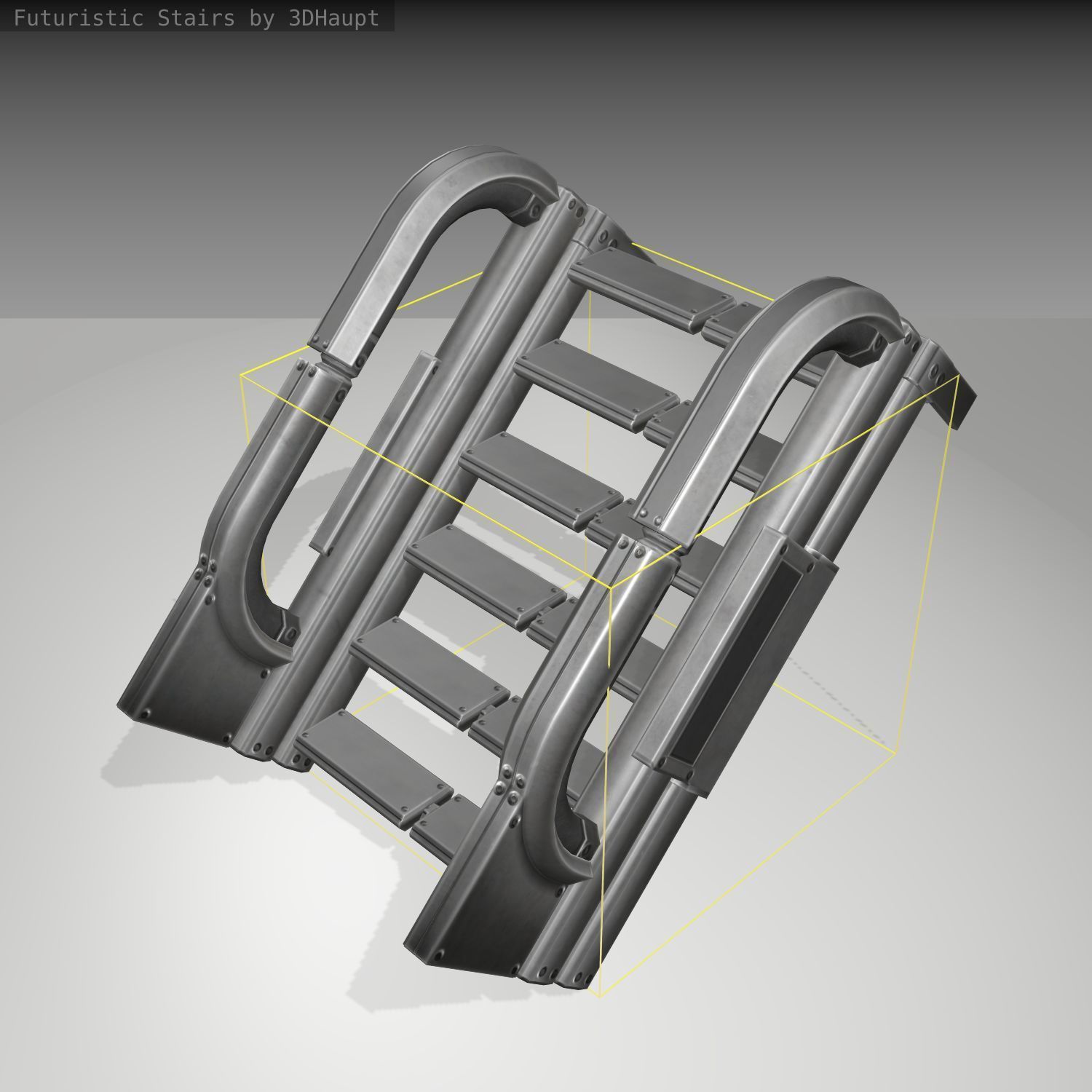 Futuristic Stairs - 1 - Basic Textures 3D model_24
