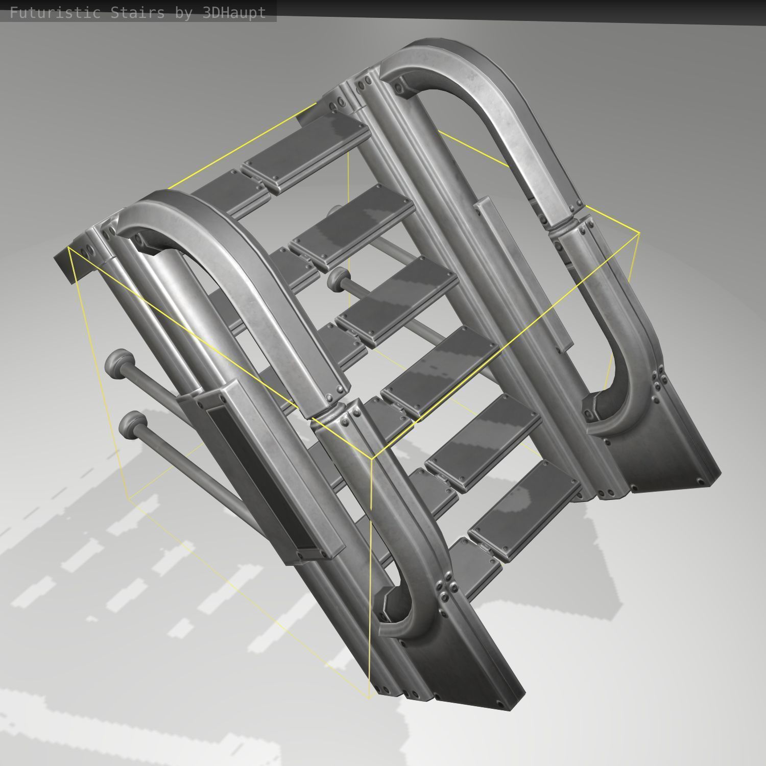 Futuristic Stairs - 1 - Basic Textures 3D model_18