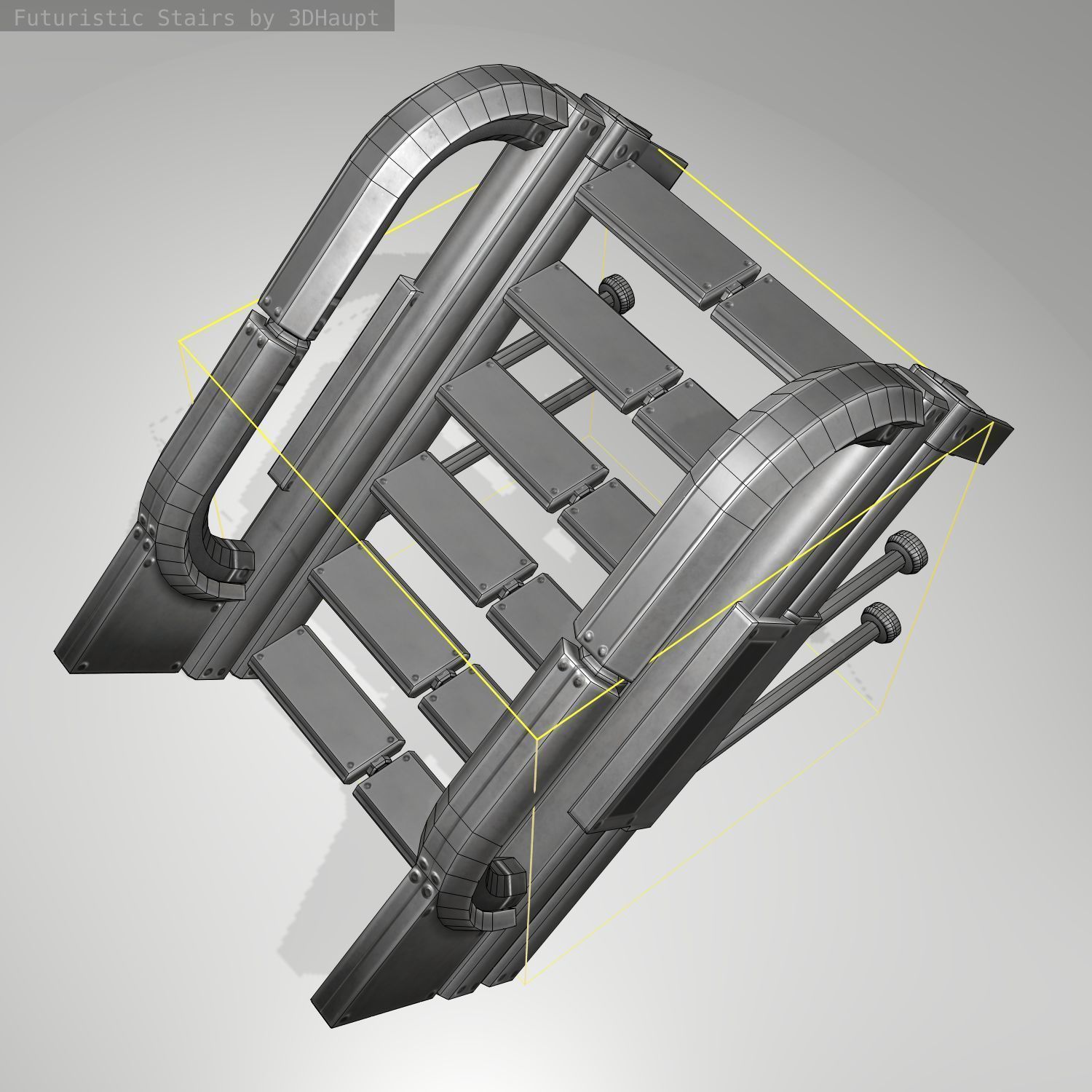 Futuristic Stairs - 1 - Basic Textures 3D model_15