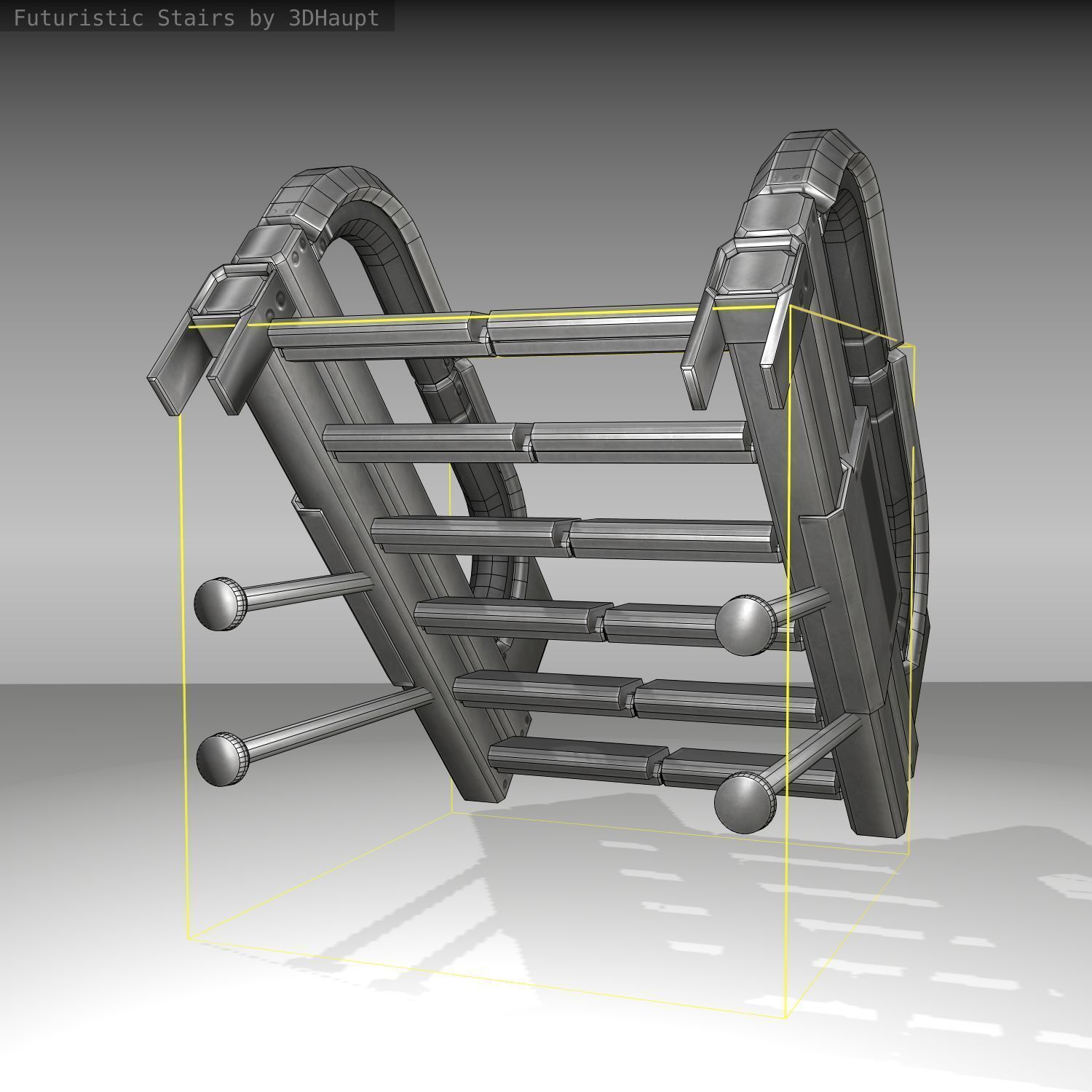 Futuristic Stairs - 1 - Basic Textures 3D model_10