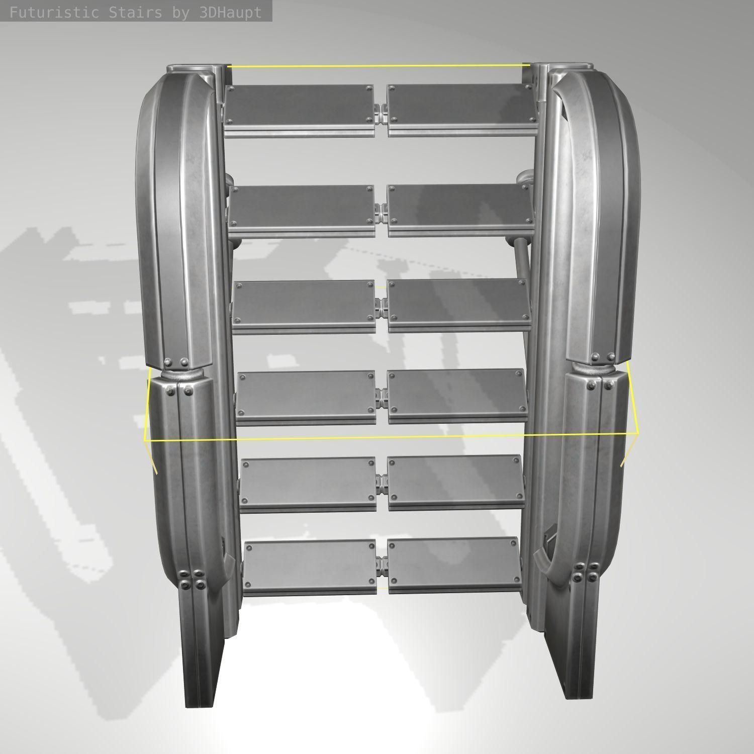 Futuristic Stairs - 1 - Basic Textures 3D model_14