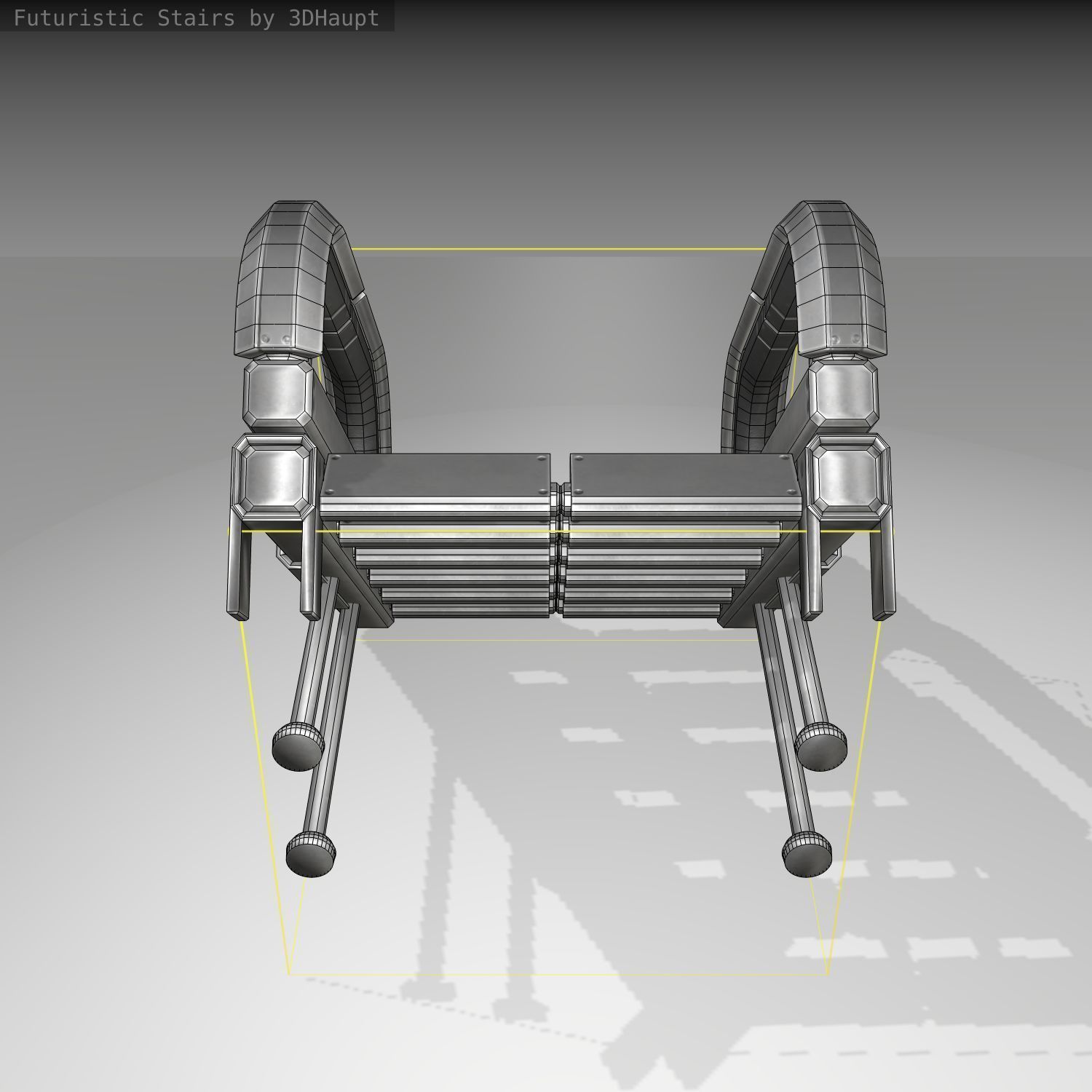 Futuristic Stairs - 1 - Basic Textures 3D model_2