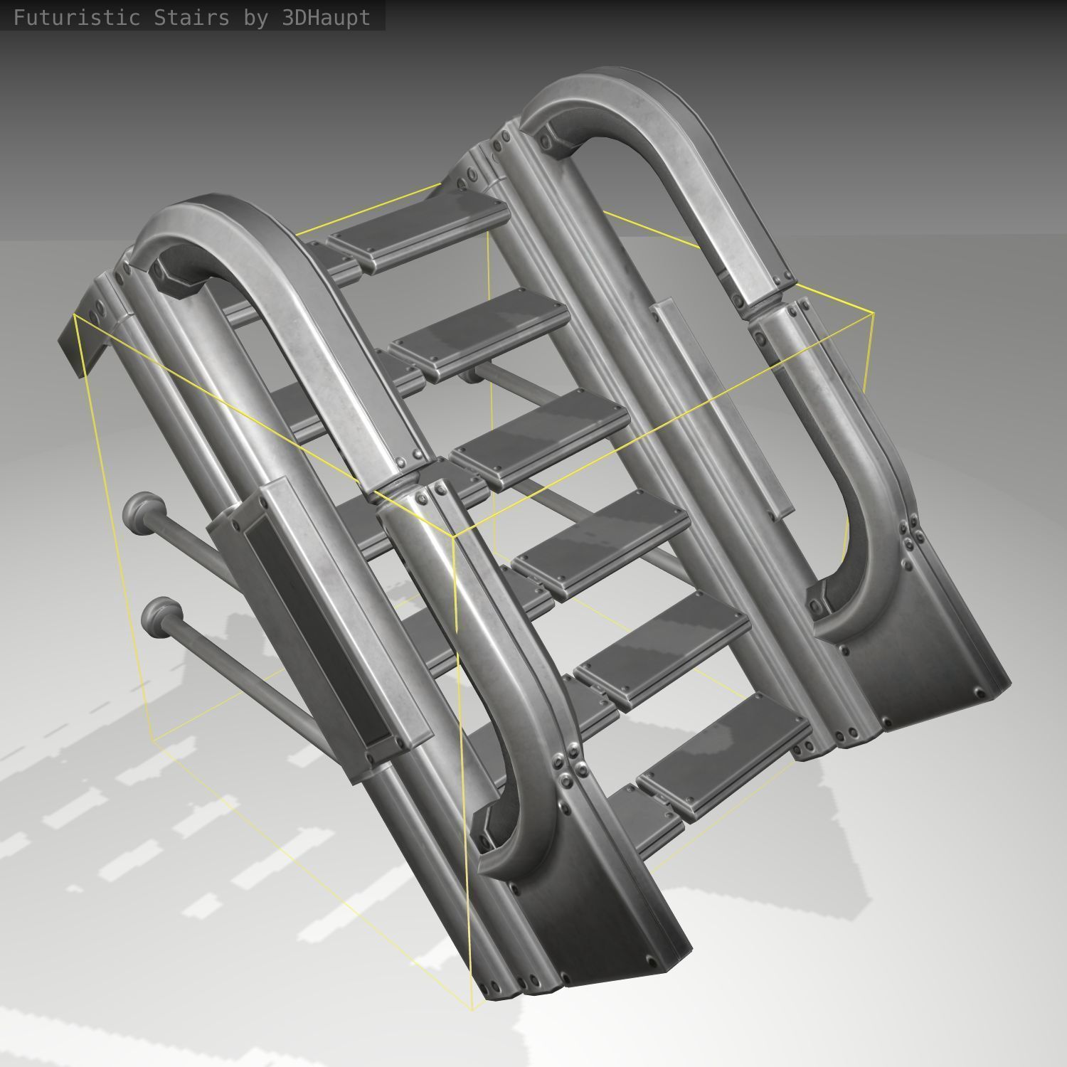 Futuristic Stairs - 1 - Basic Textures 3D model_5