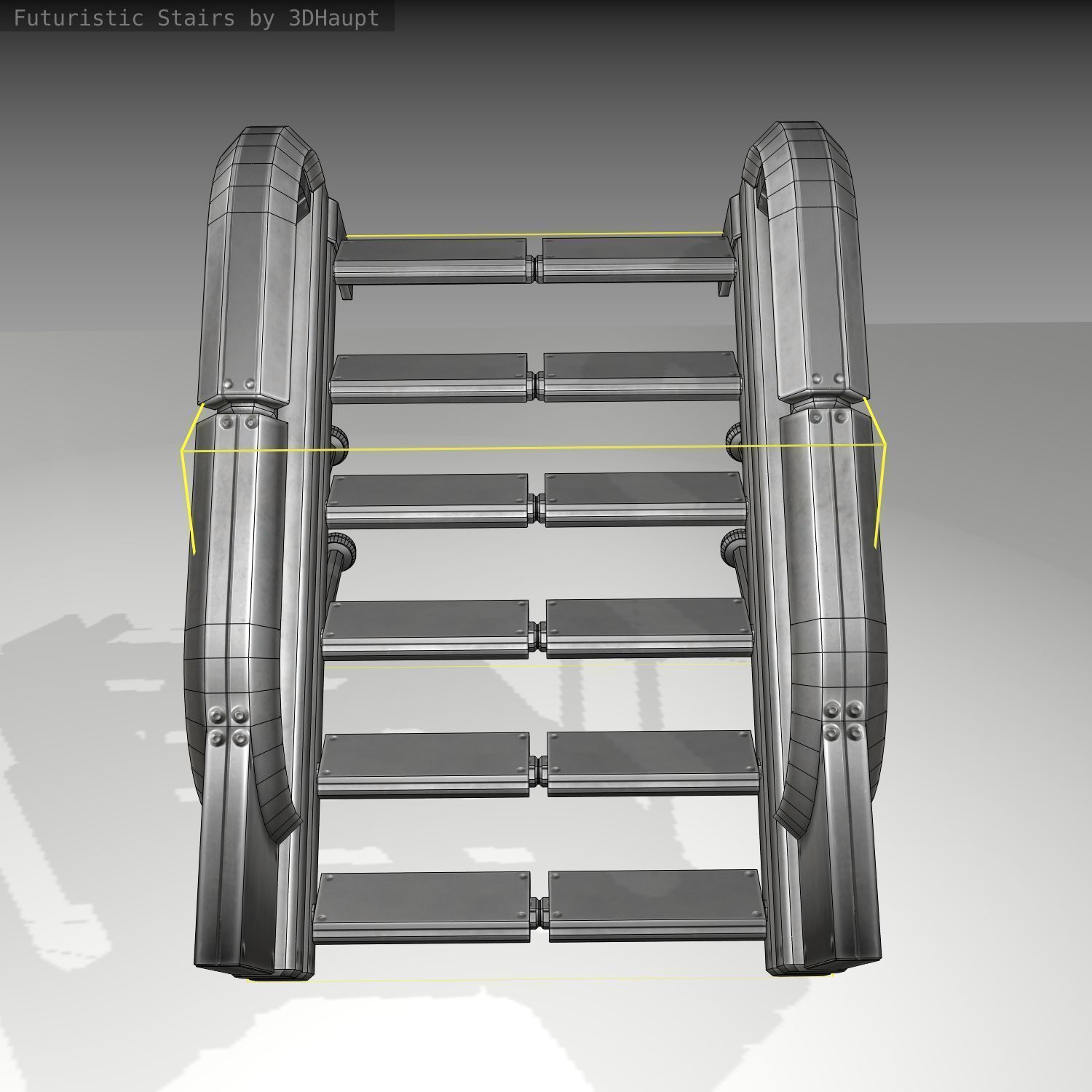 Futuristic Stairs - 1 - Basic Textures 3D model_6