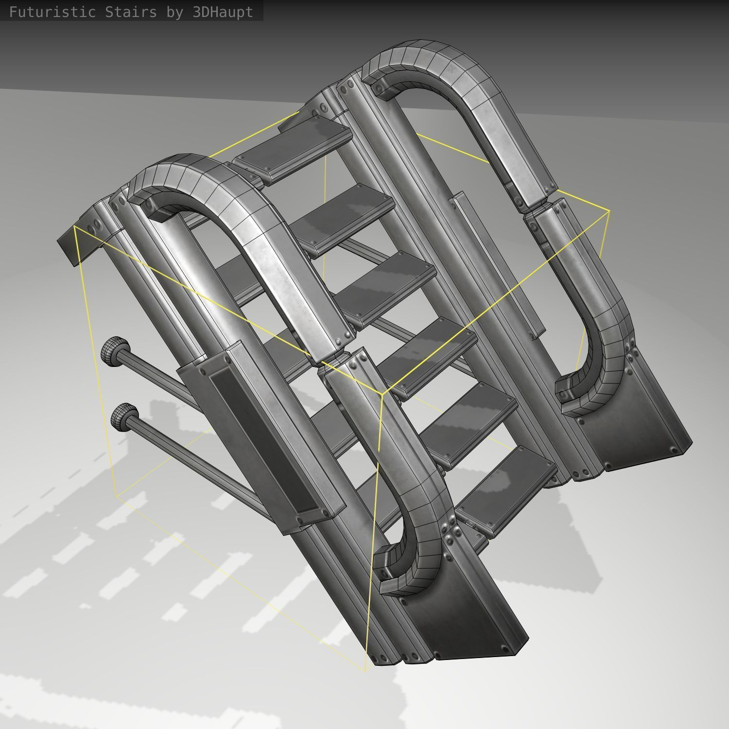 Futuristic Stairs - 1 - Basic Textures 3D model_19