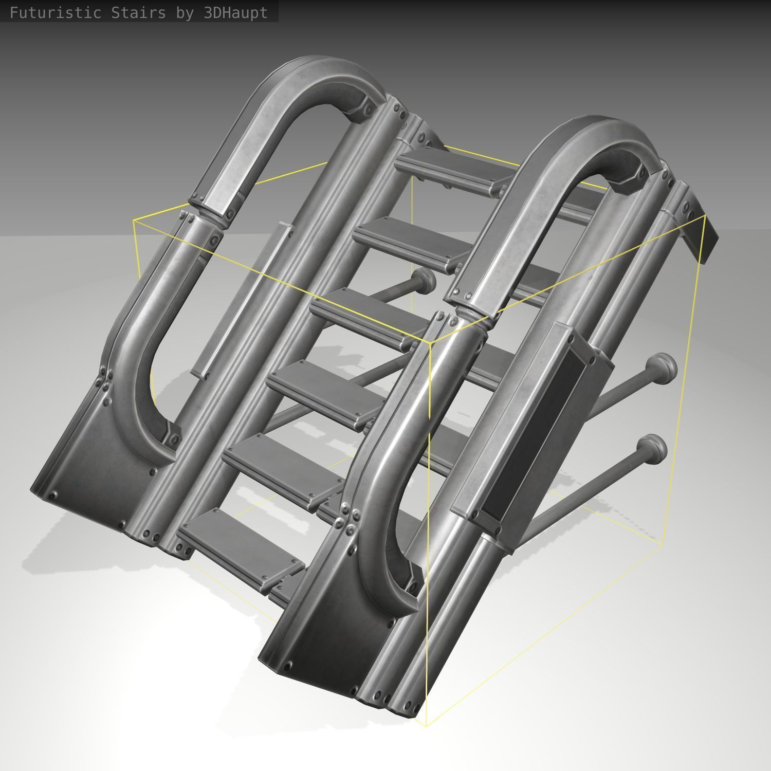 Futuristic Stairs - 1 - Basic Textures 3D model_7
