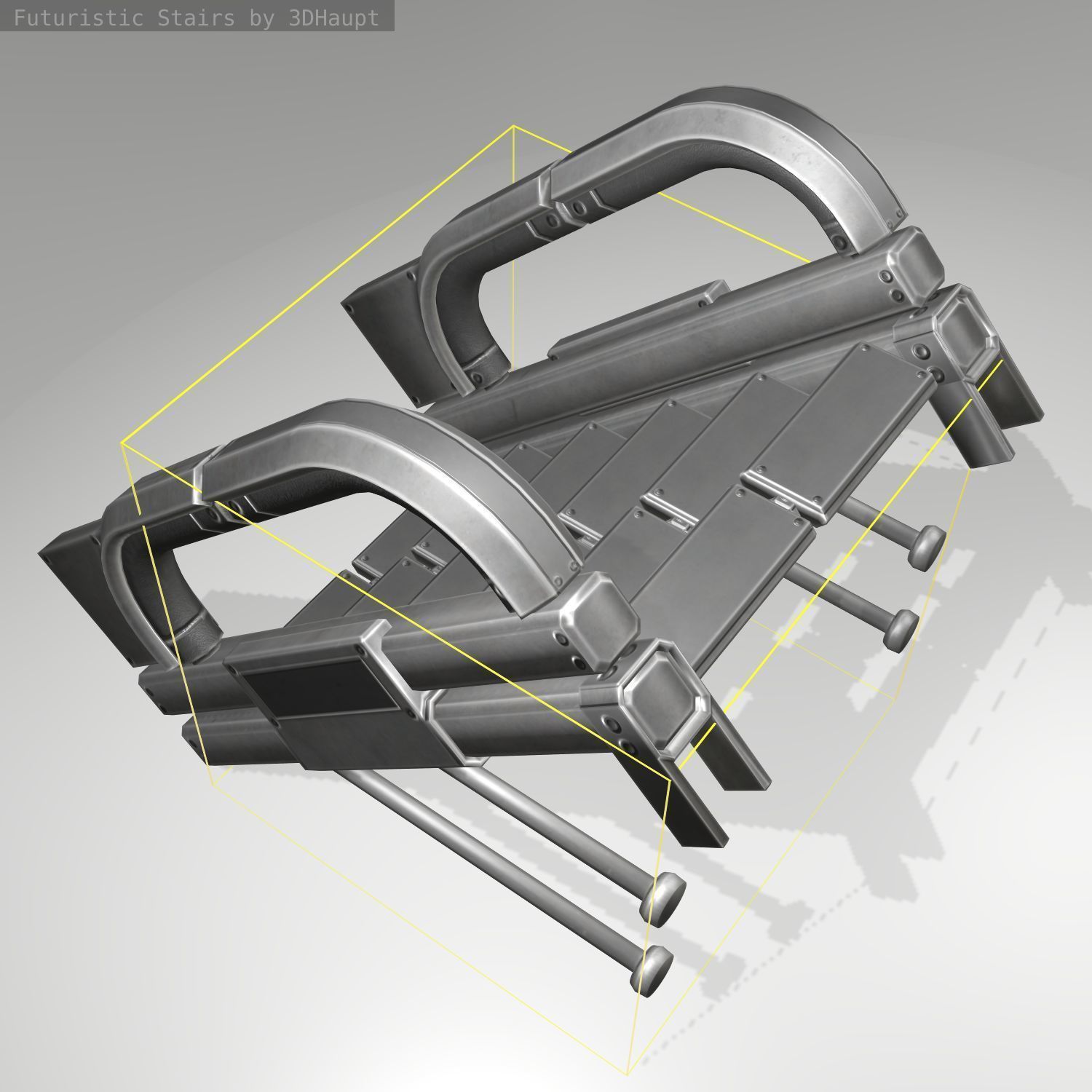Futuristic Stairs - 1 - Basic Textures 3D model_16