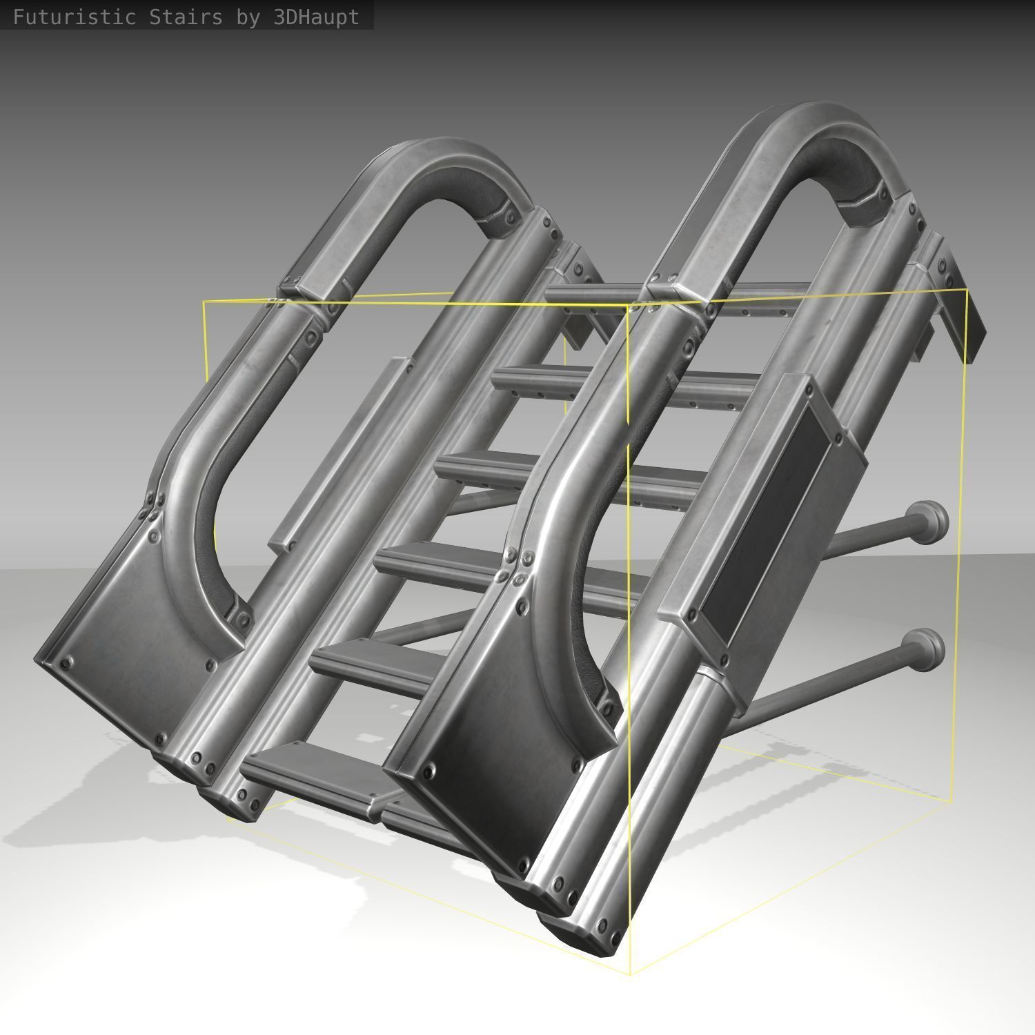 Futuristic Stairs - 1 - Basic Textures 3D model_22