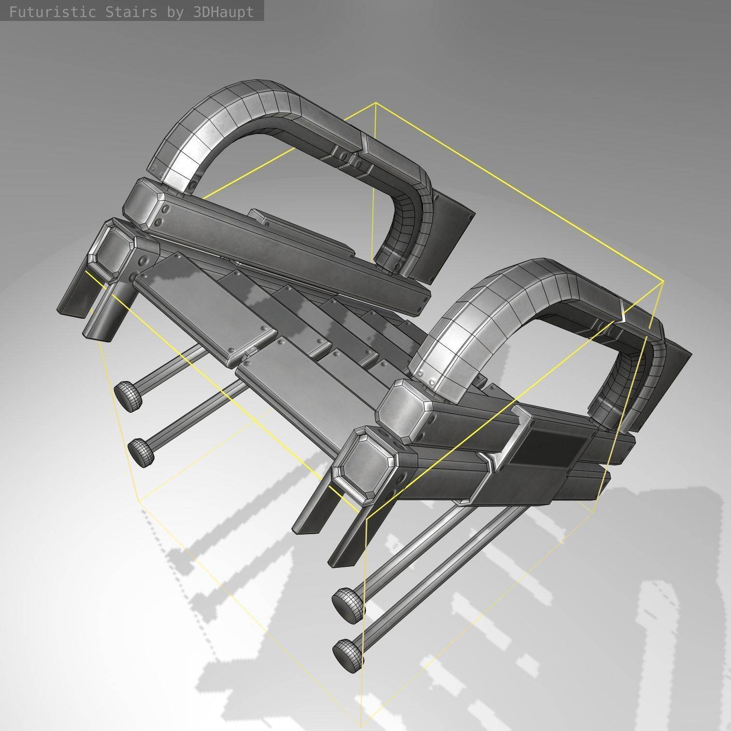 Futuristic Stairs - 1 - Basic Textures 3D model_17