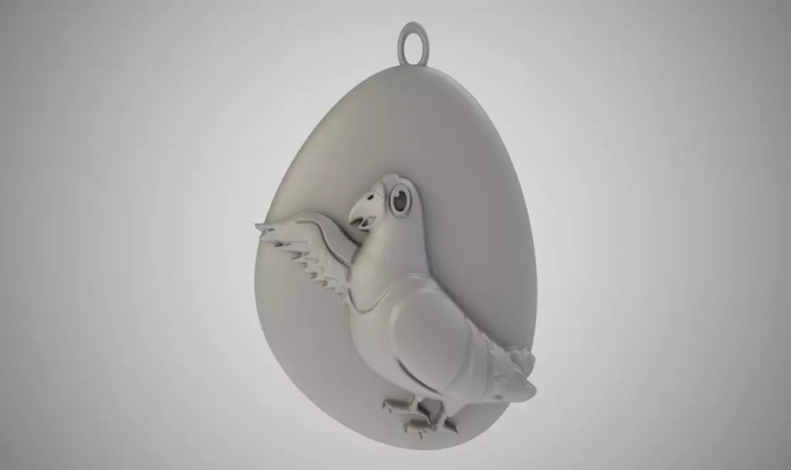 Rock Pigeon Necklace 3D print model
