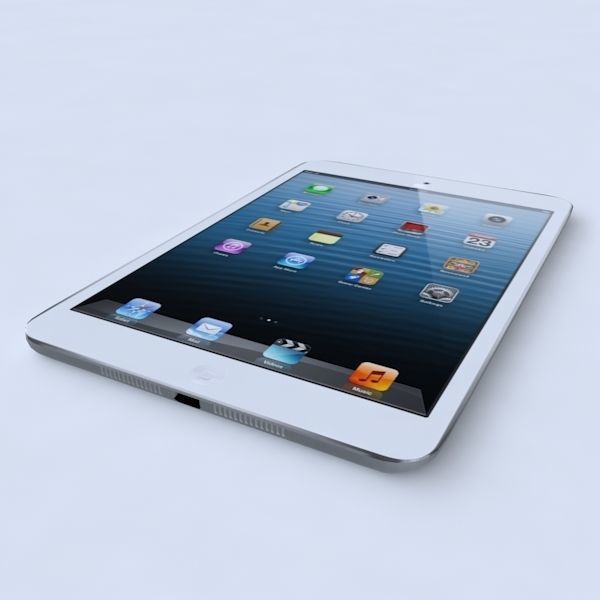 Apple ipad mini White 3D model_2