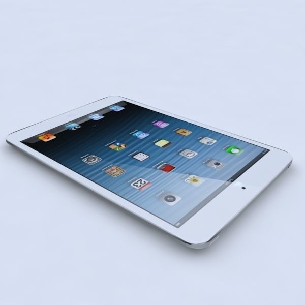 Apple ipad mini White 3D model_3