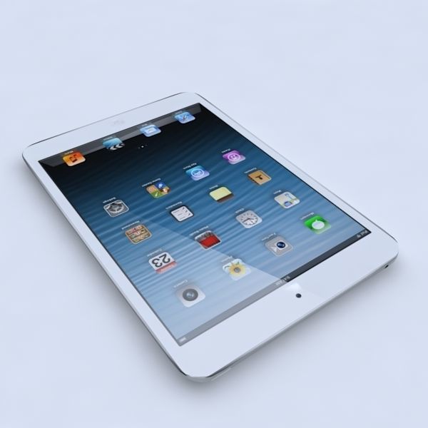 Apple ipad mini White 3D model_4