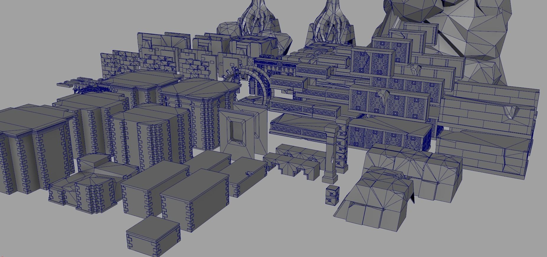 Aztec Temple - Low Poly Asset Pack Low-poly 3D model_14