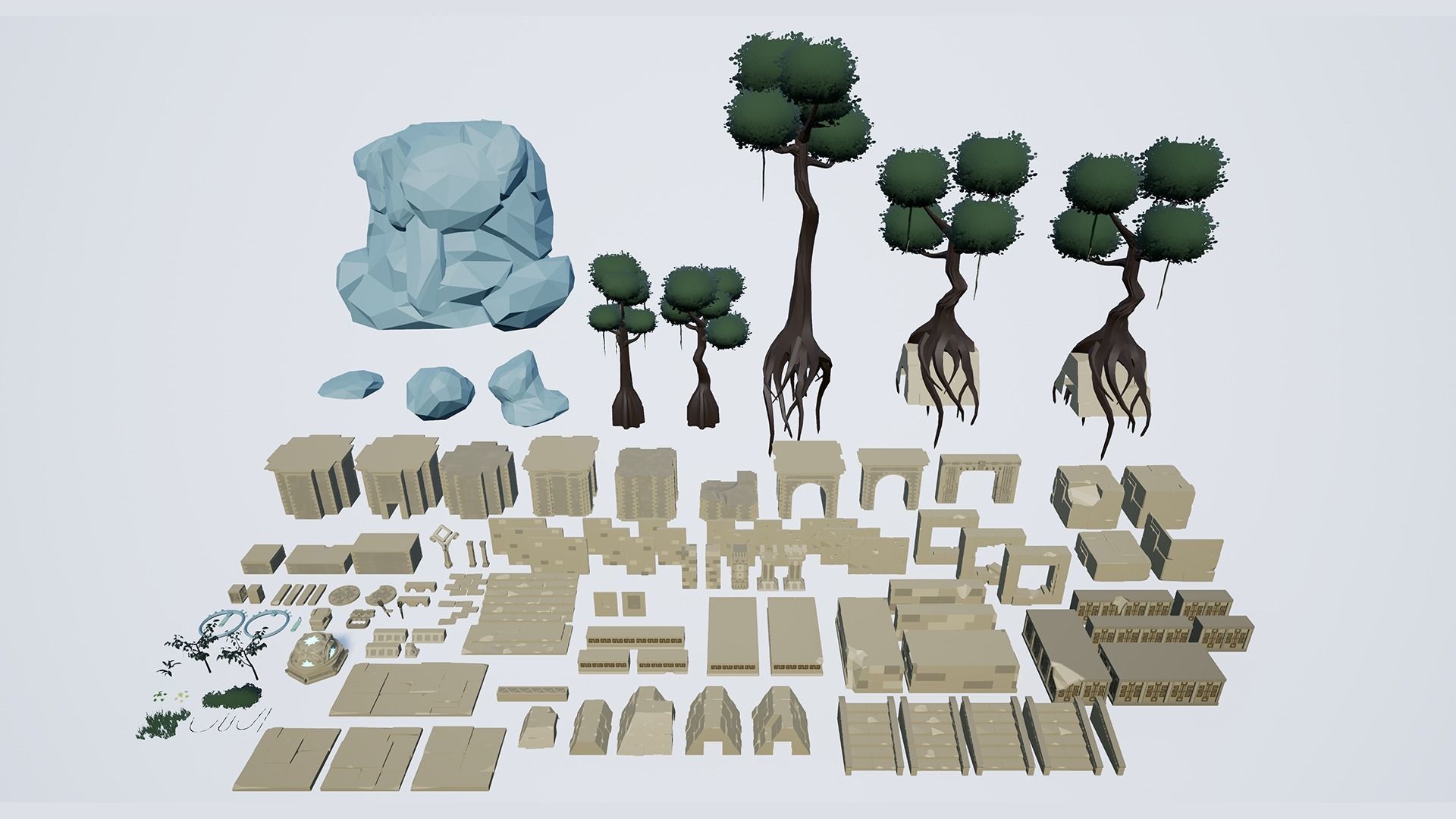 Aztec Temple - Low Poly Asset Pack Low-poly 3D model_2