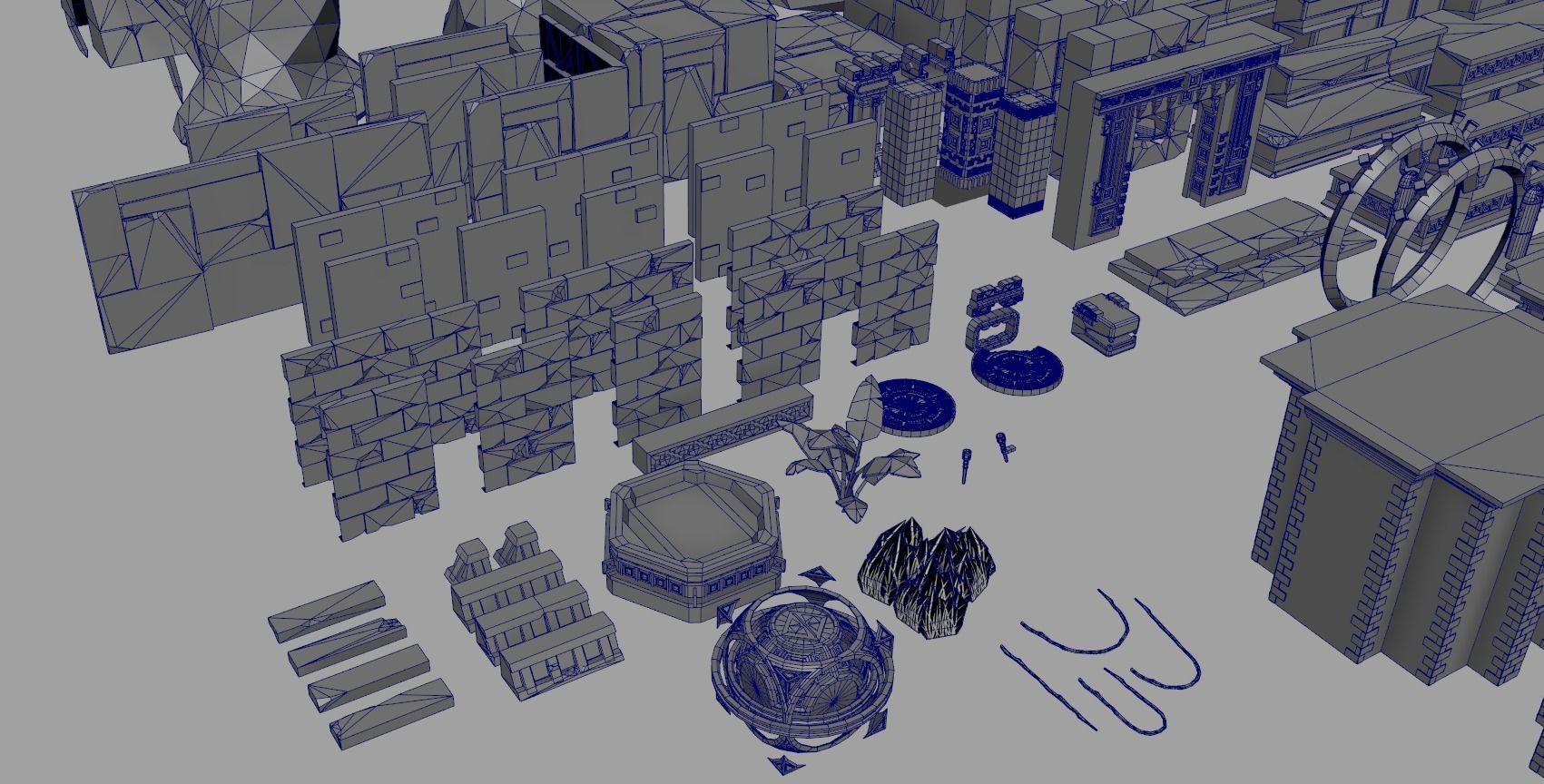 Aztec Temple - Low Poly Asset Pack Low-poly 3D model_13