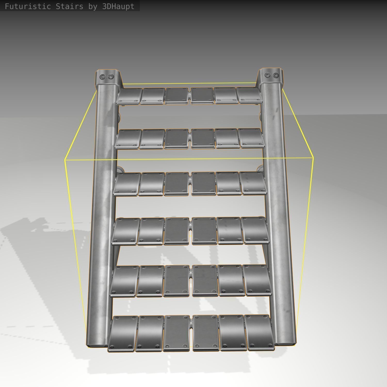 Futuristic Stairs - 13 - Basic Textures Low-poly 3D model_6
