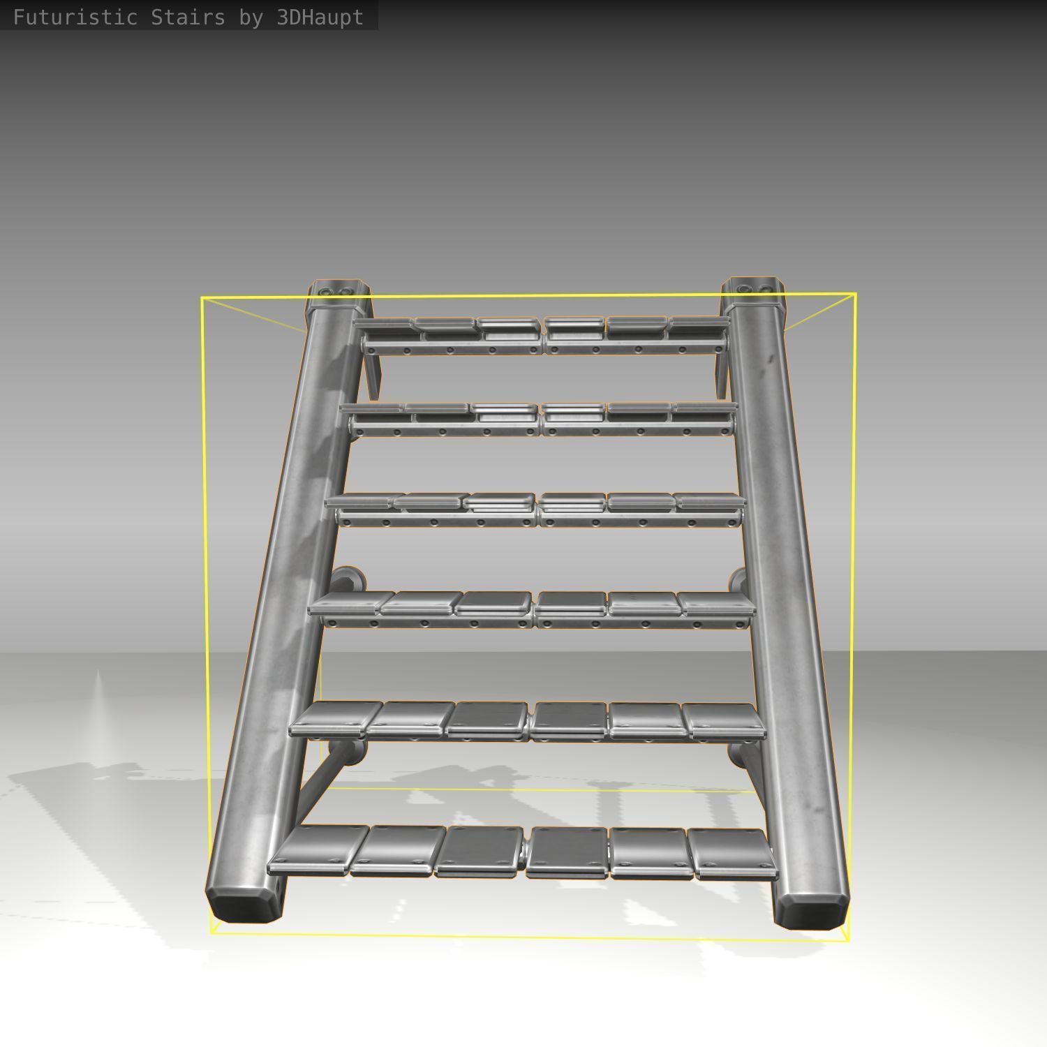 Futuristic Stairs - 13 - Basic Textures Low-poly 3D model_13