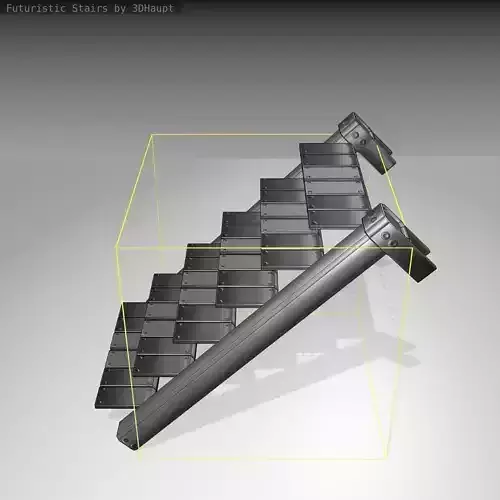 Futuristic Stairs - 14 - Basic Textures Low-poly 3D model