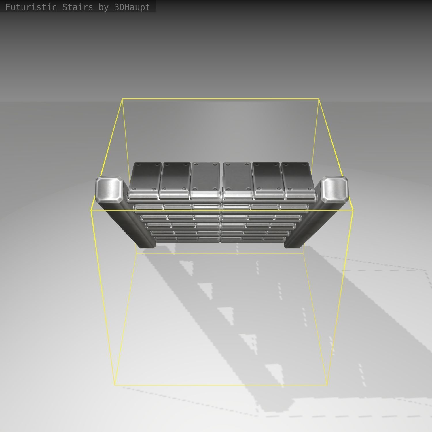 Futuristic Stairs - 15 - Basic Textures Low-poly 3D model_2