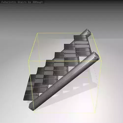 Futuristic Stairs - 15 - Basic Textures Low-poly 3D model