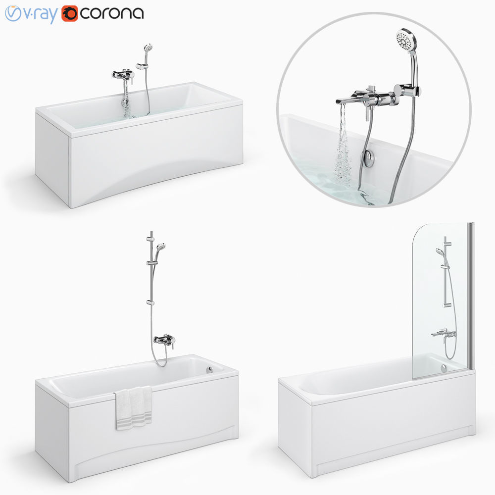 Set of baths Cersanit set 24 -Flavia -Intro -Lana 3D model_1