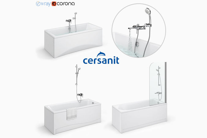 Set of baths Cersanit set 24 -Flavia -Intro -Lana 3D model