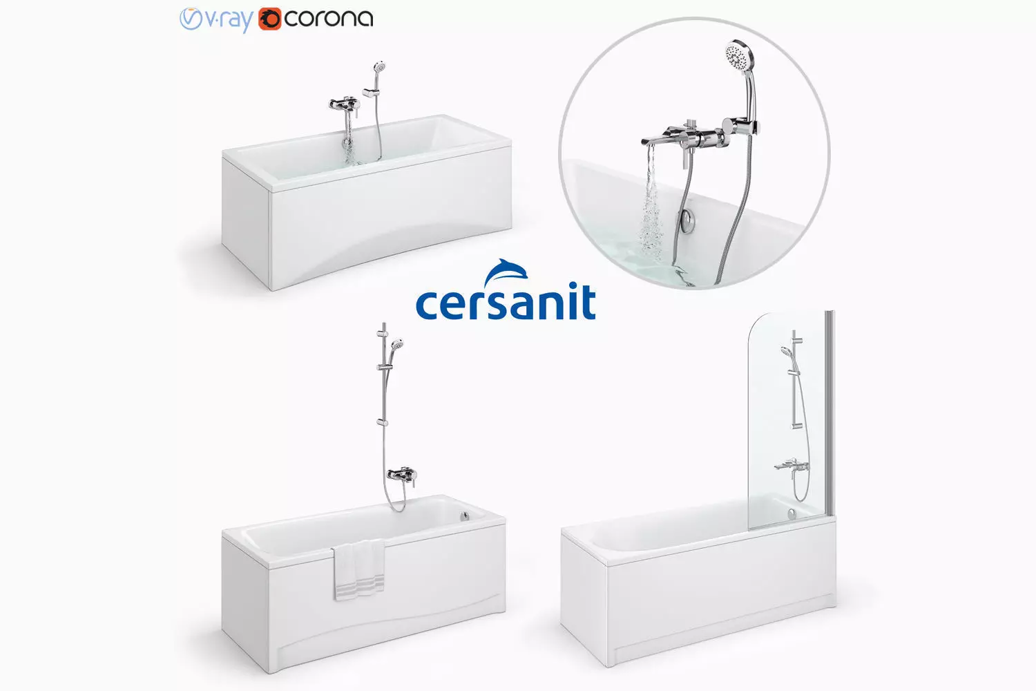 Set of baths Cersanit set 24 -Flavia -Intro -Lana 3D model_0