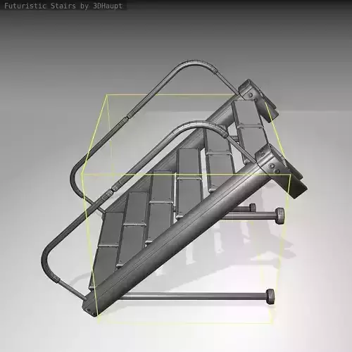 Futuristic Stairs - 17 - Basic Textures Low-poly 3D model