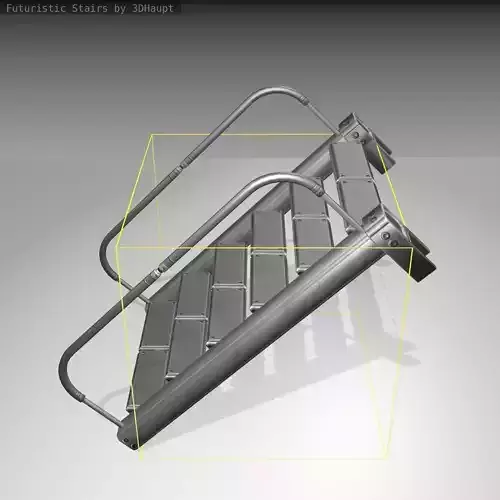 Futuristic Stairs - 18 - Basic Textures Low-poly 3D model