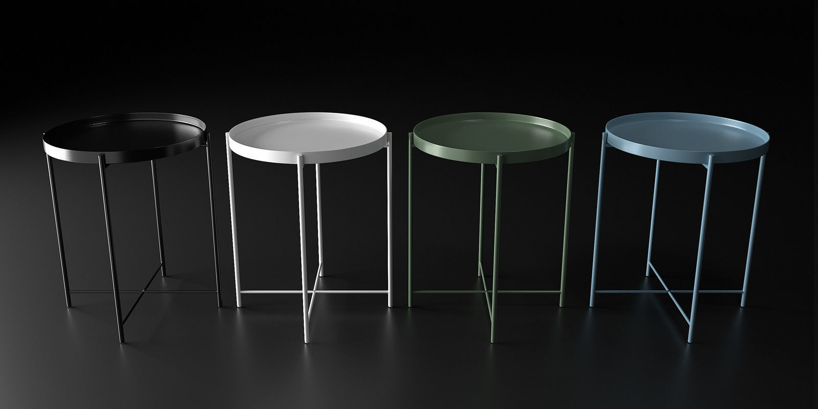 Tables collection two side 3D model_9